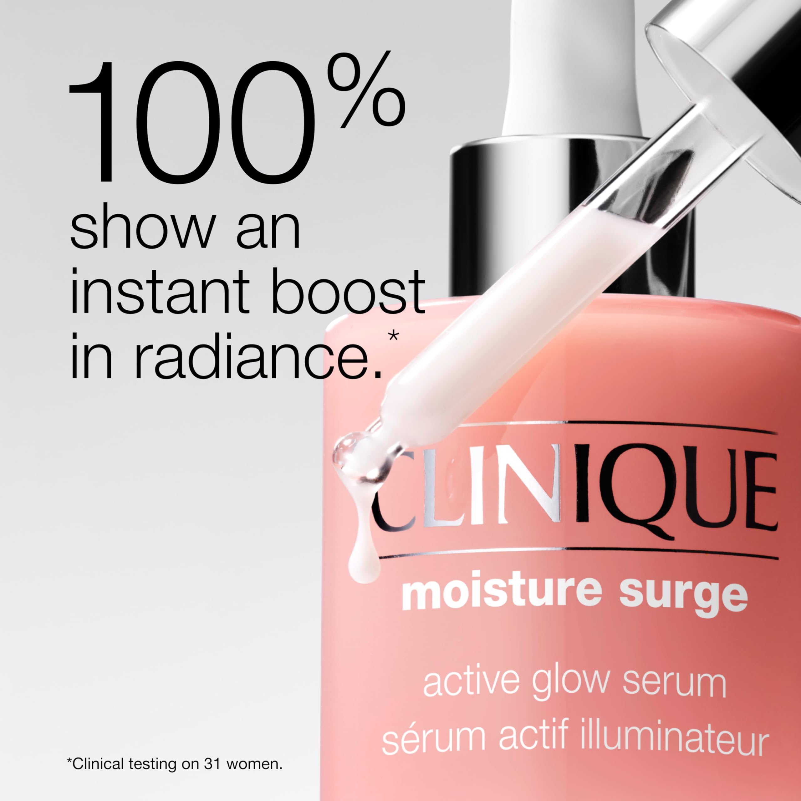 Clinique Moisture Surge Active Glow Serum dispensed pump ready for easy application