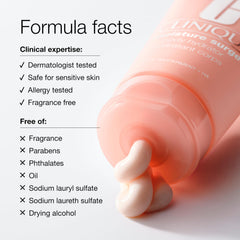 Application routine on forearm for even, comfortable hydration with Clinique Moisture Surge.