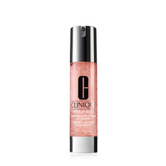 Clinique Moisture Surge bottle closeup highlights refreshing hydration for all skin types.