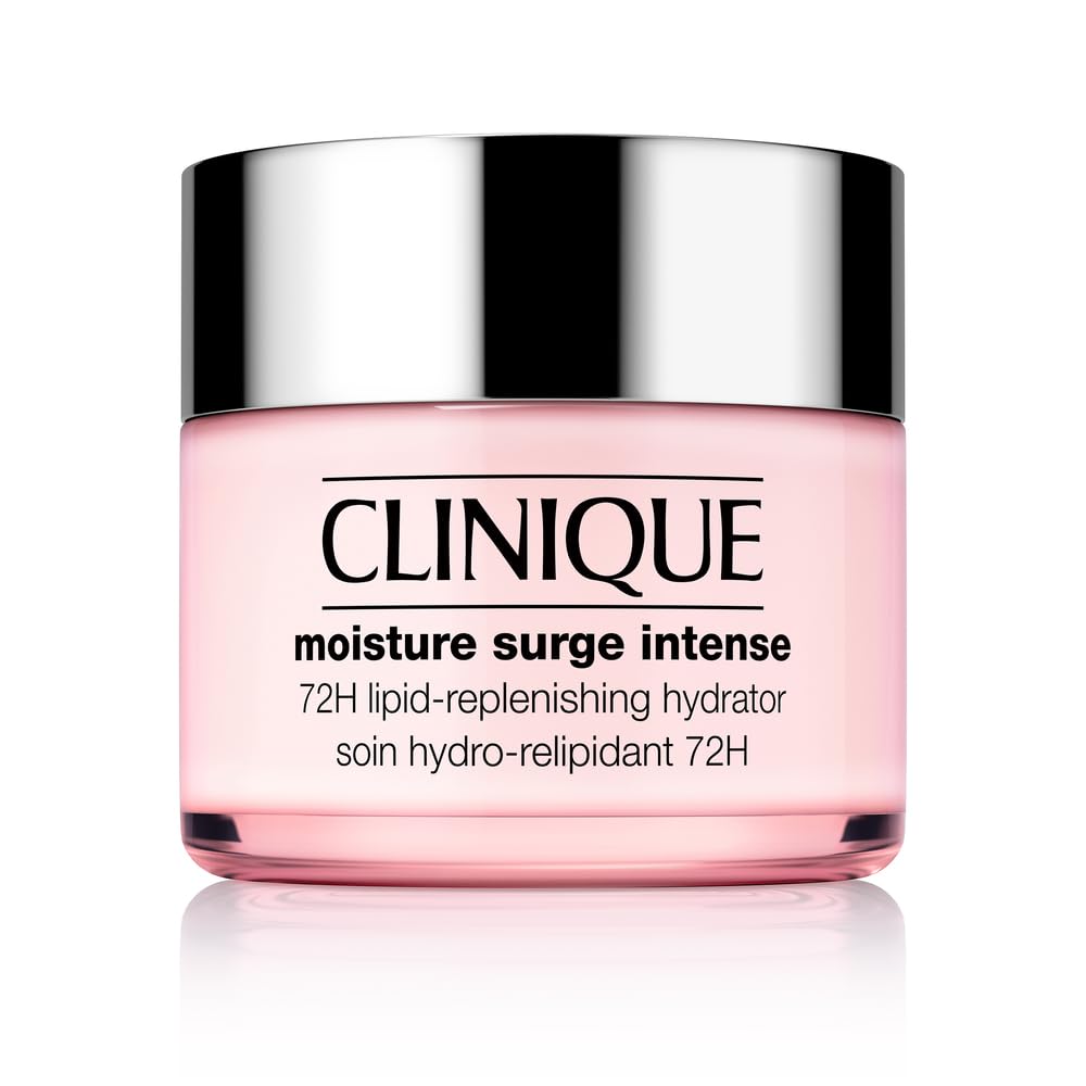 Clinique Moisture Surge Intense jar showing activated aloe water for deep hydration.