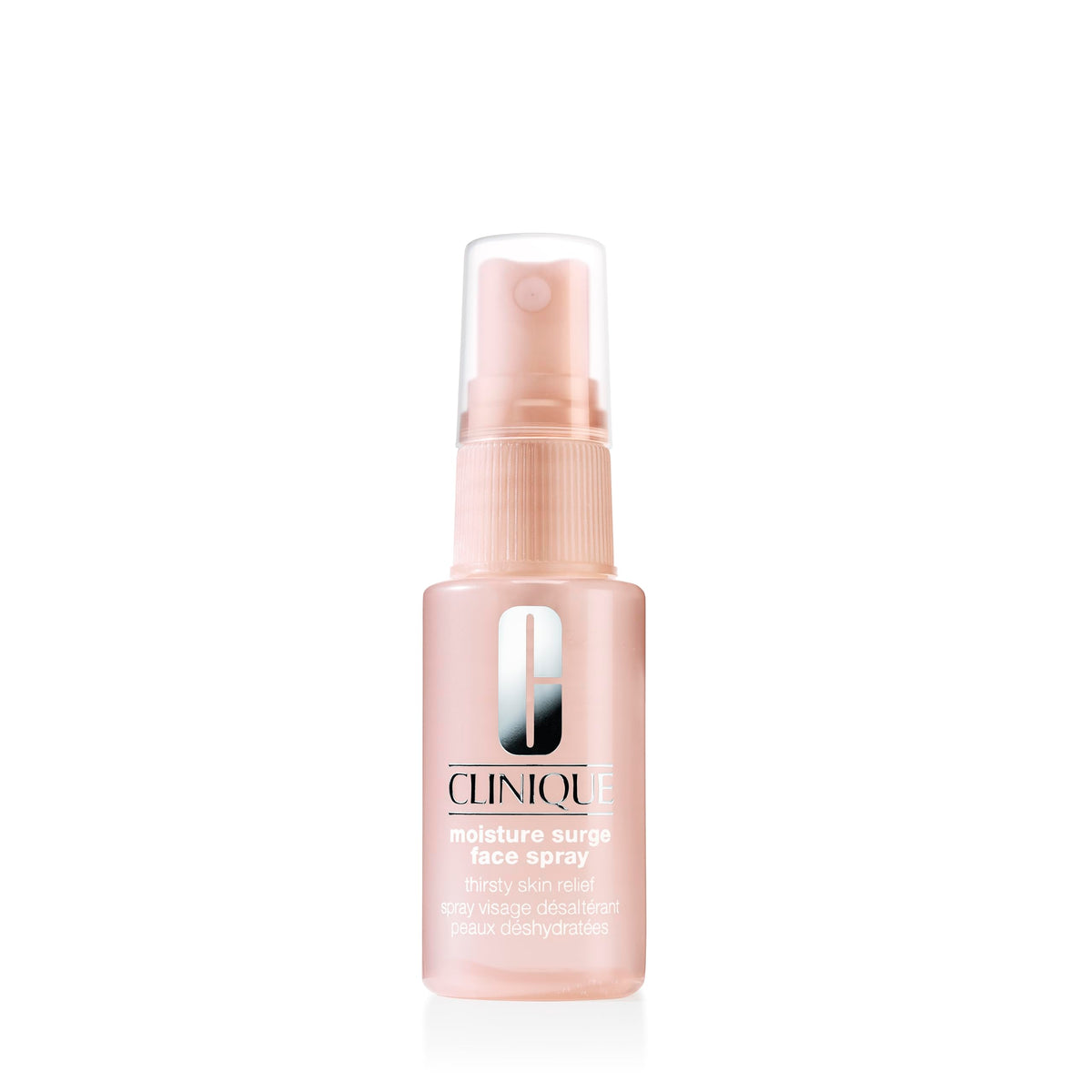 Clinique Moisture Surge mini rociador facial, hidratación instantánea para retoques en cualquier lugar.