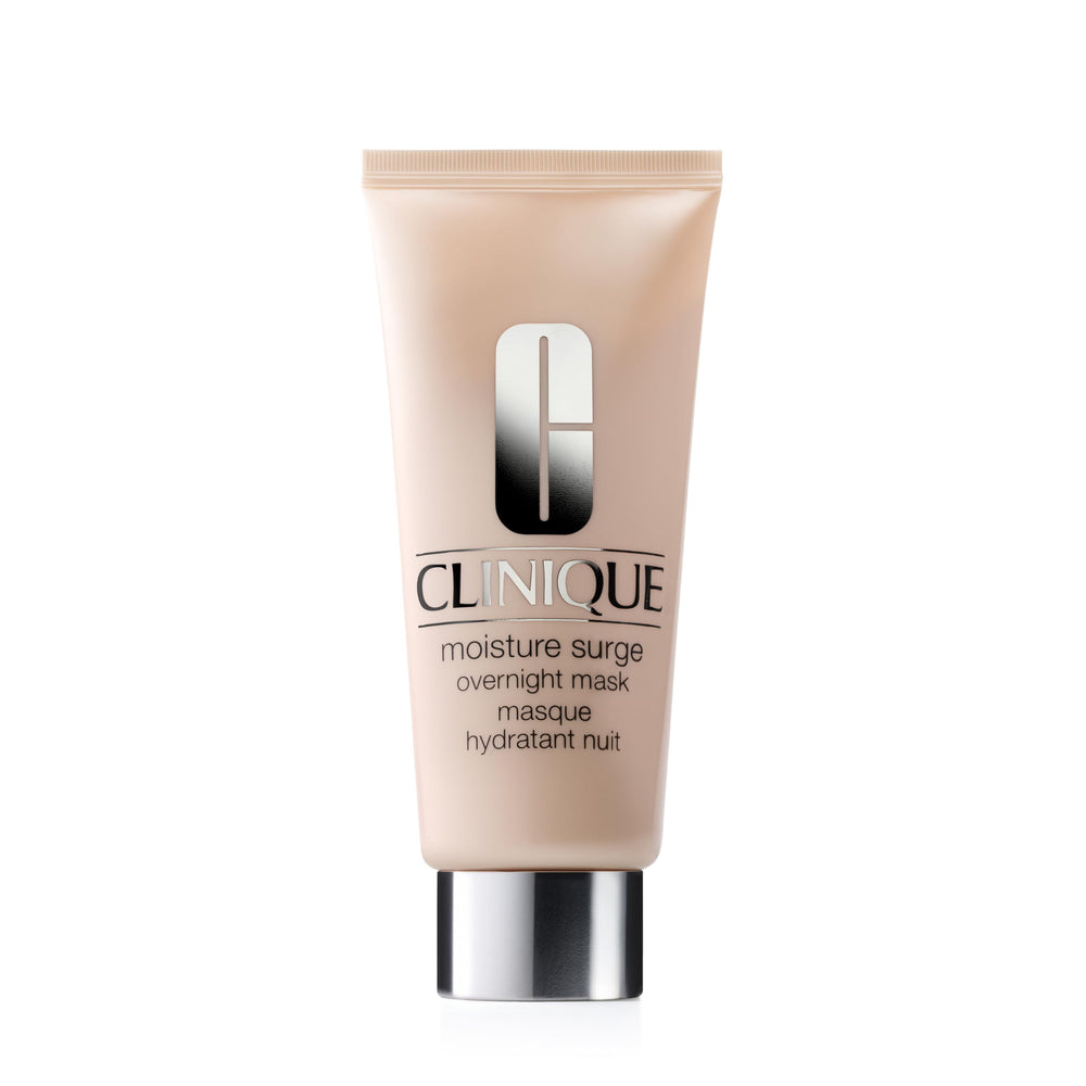 Clinique Moisture Surge Overnight Mask jar close-up showing deep overnight hydration.