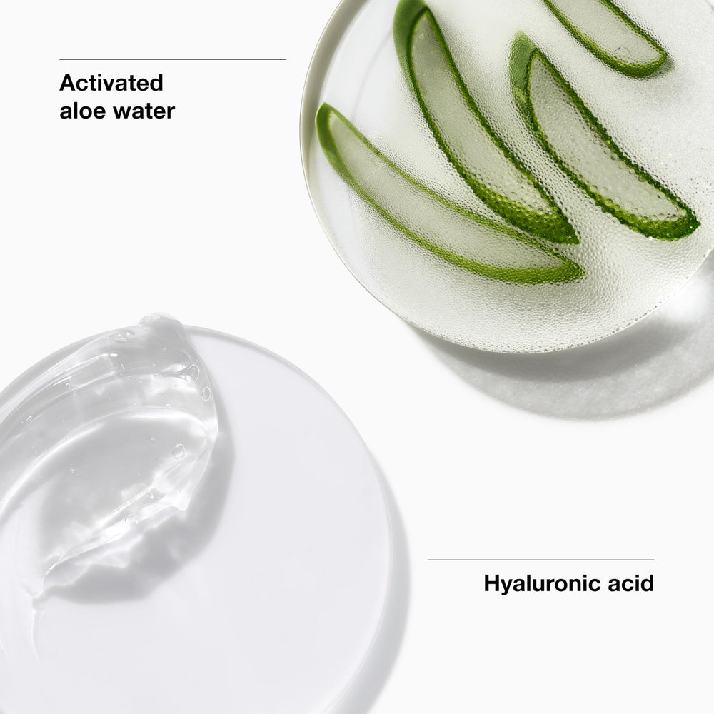 Clinique Moisture Surge Sheertint dewy finish on skin under humidity.