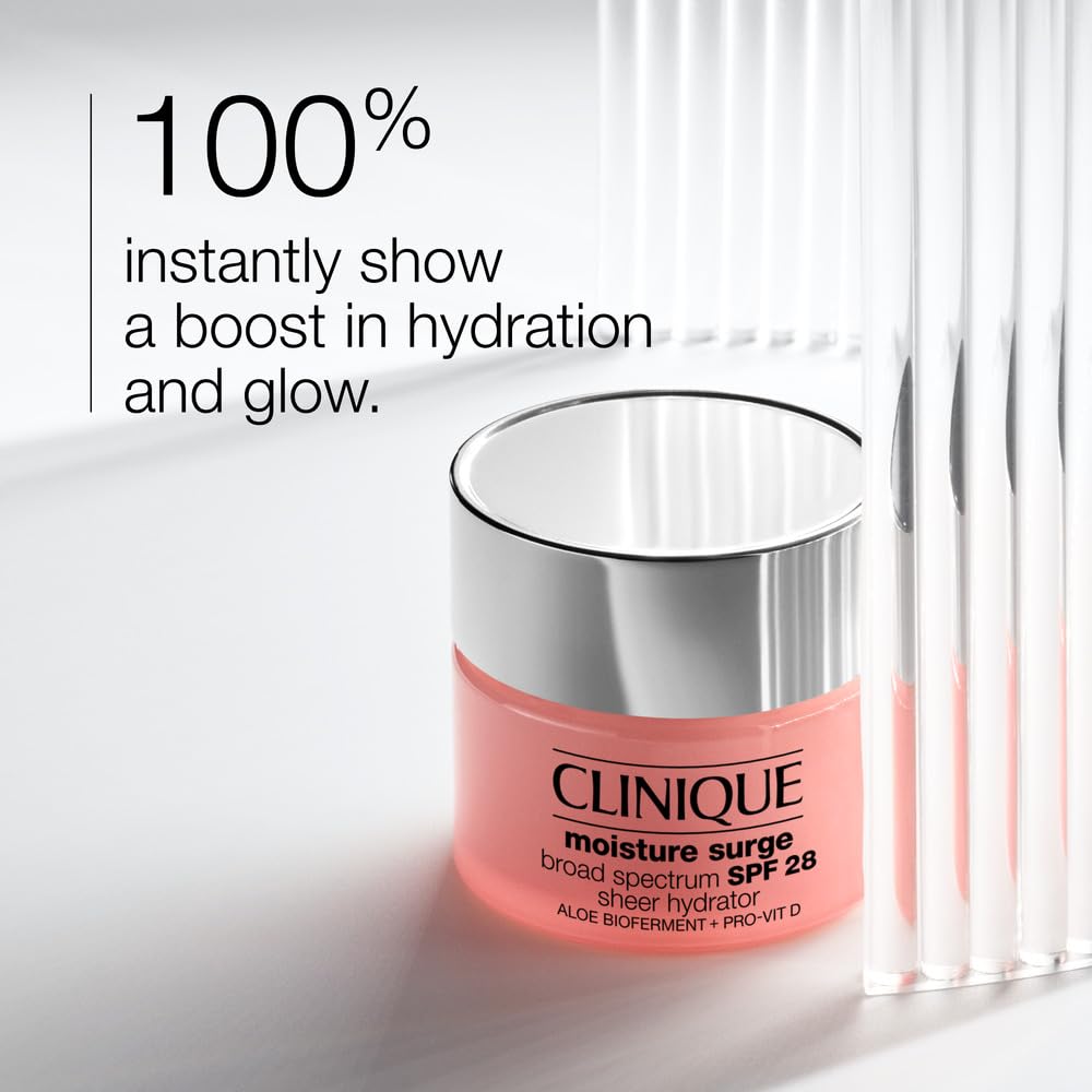Clinique Moisture Surge SPF 28 cream texture showing light hydration