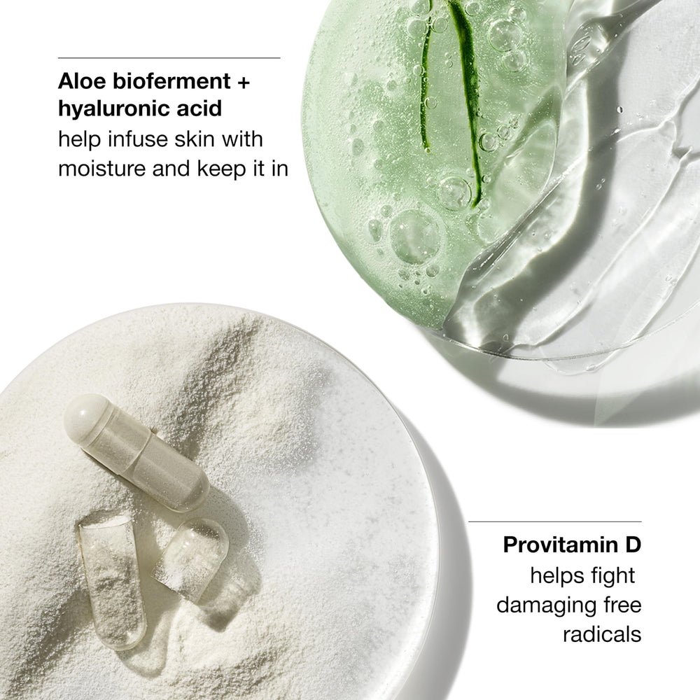 Clinique Moisture Surge SPF 28 texture swatch reveals lightweight, invisible finish
