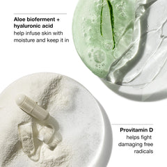 Clinique Moisture Surge SPF 28 texture swatch reveals lightweight, invisible finish