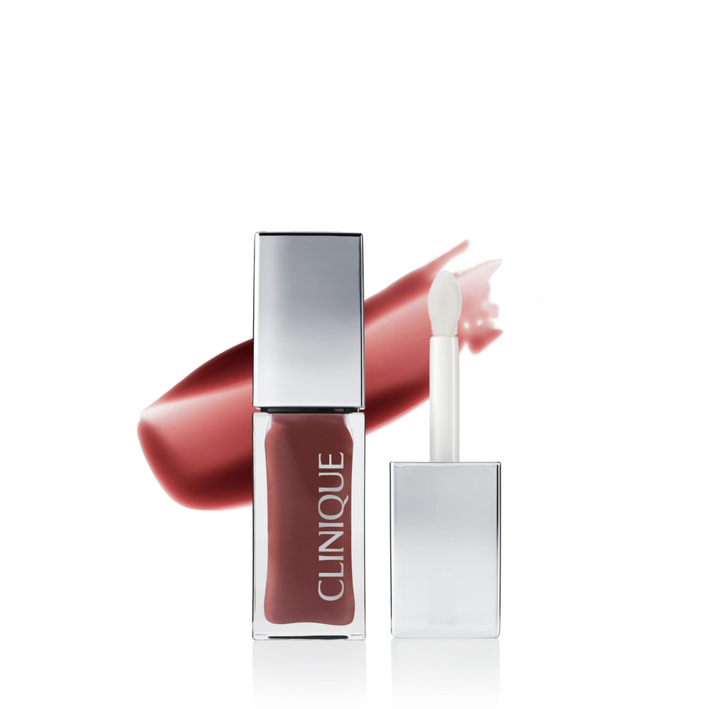 Clinique Pop Lip + Cheek tinted oil Nude Honey bottle for natural dewy glow