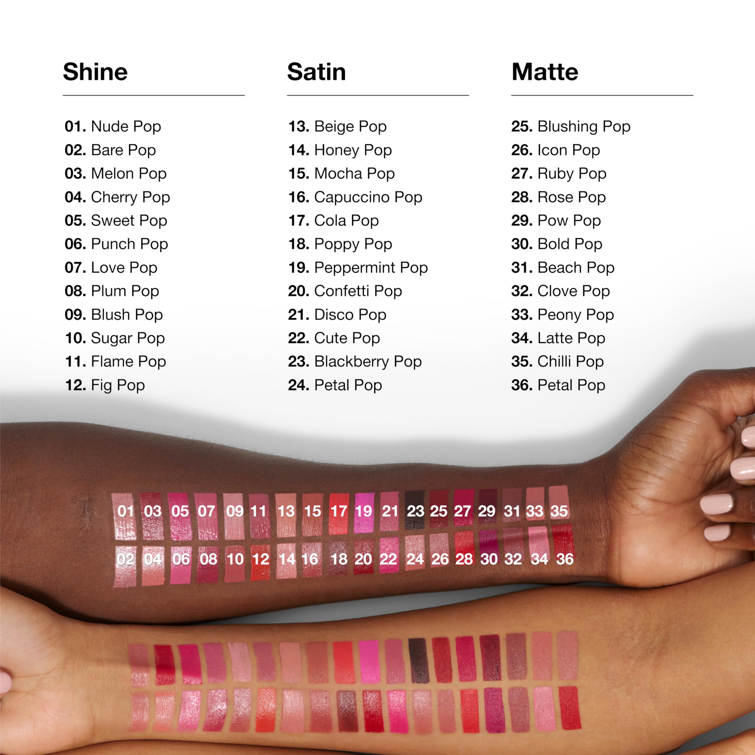 Clinique Pop Longwear Lipstick bullet demonstrating built-in primer for smooth application.