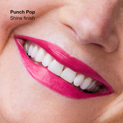 Clinique Pop Longwear Lipstick built-in primer graphic emphasizing smooth application