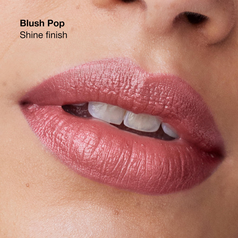 Clinique Pop Longwear lipstick swatch palette highlights versatile shade range.