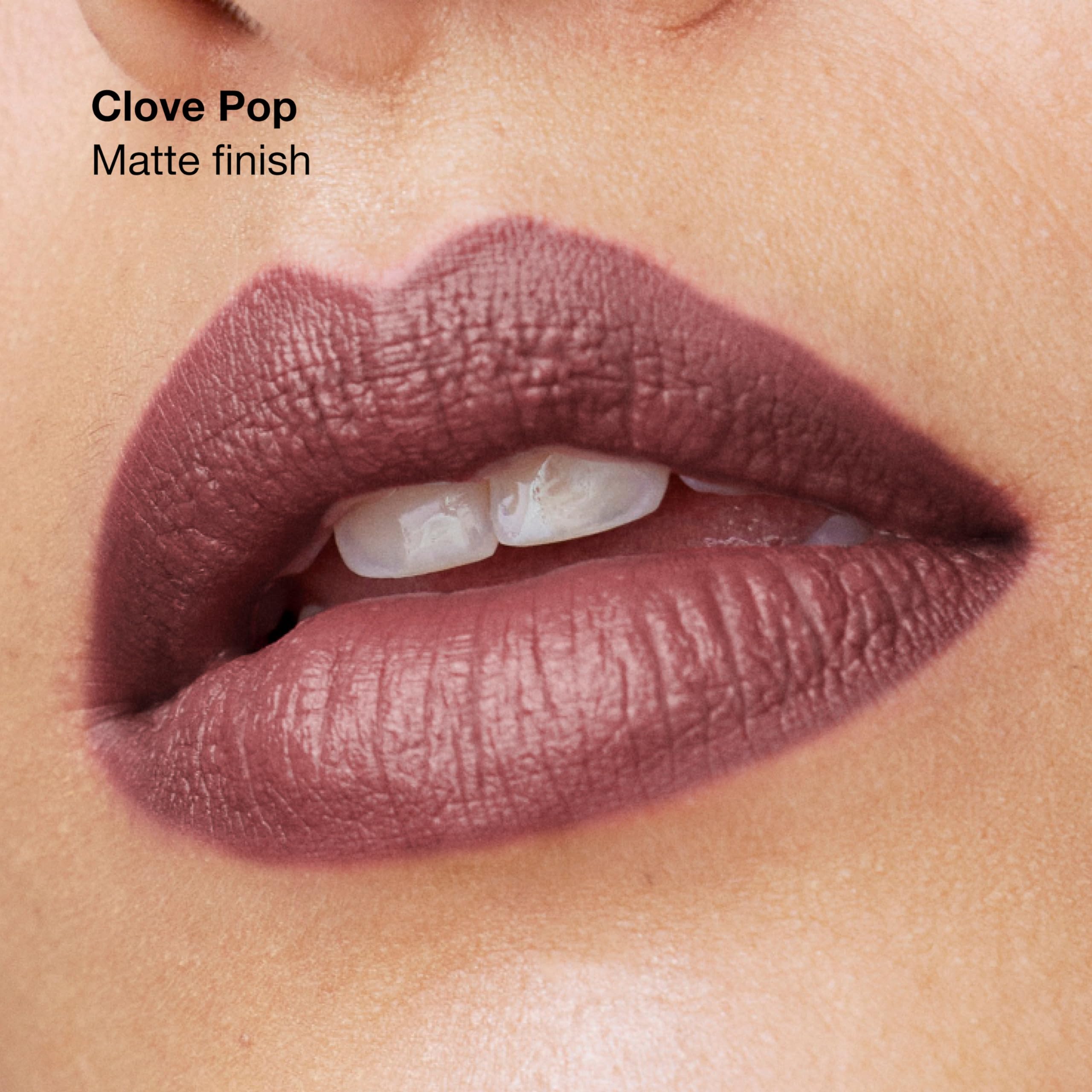 Clinique Pop Longwear Lipstick Clove Pop satin shade for versatile day-to-night looks.