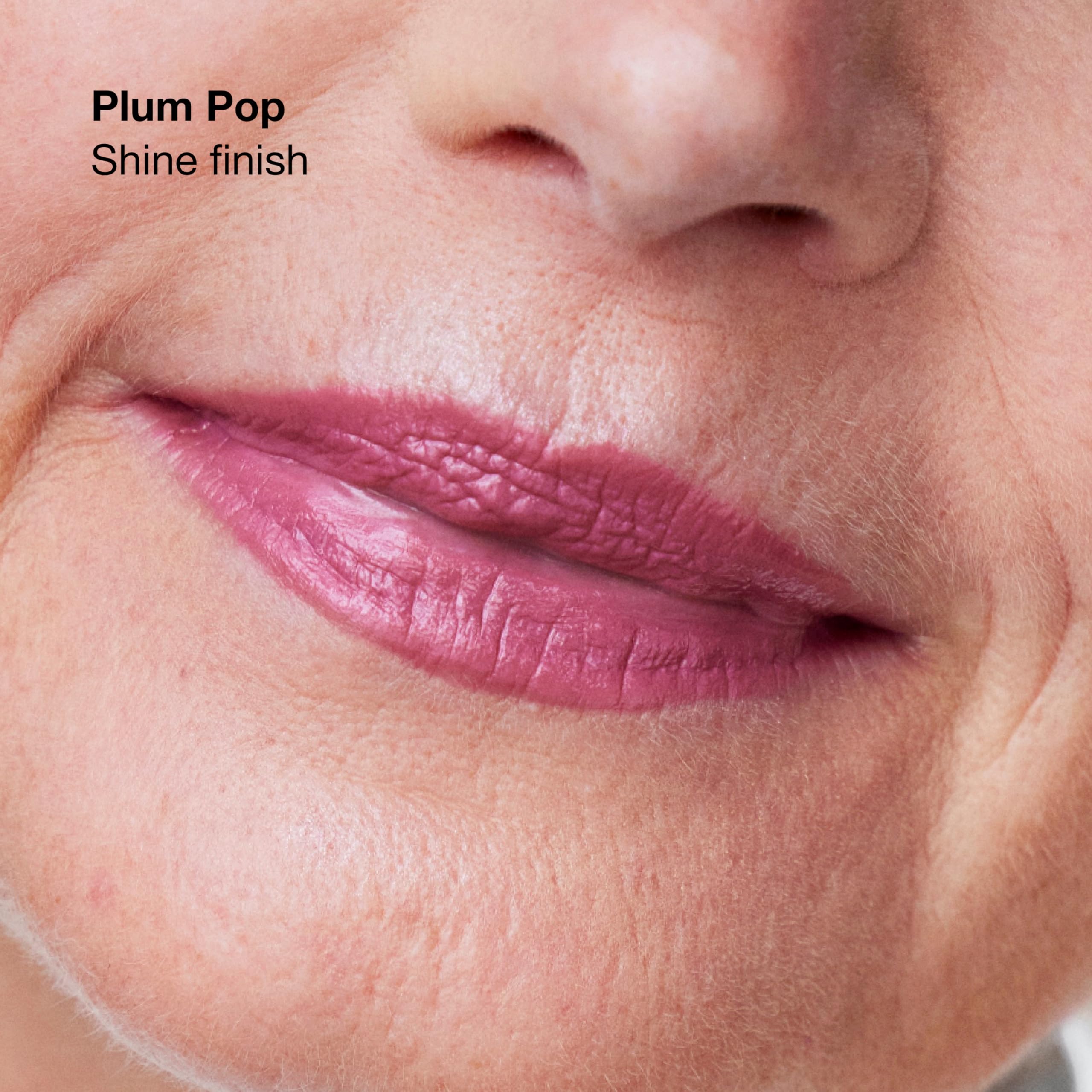 Matte finish lip look with saturated color and lasting impact.