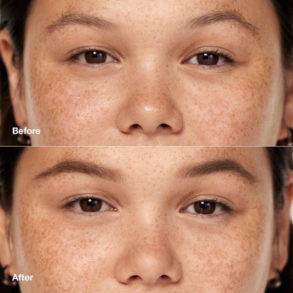 Clinique Quickliner For Brows eight-hour wear swatch demonstrating smudge resistance on skin.