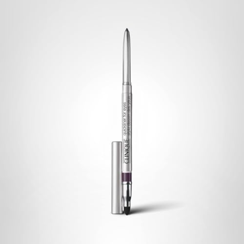 Clinique Quickliner grape complete look with defined eye shape.