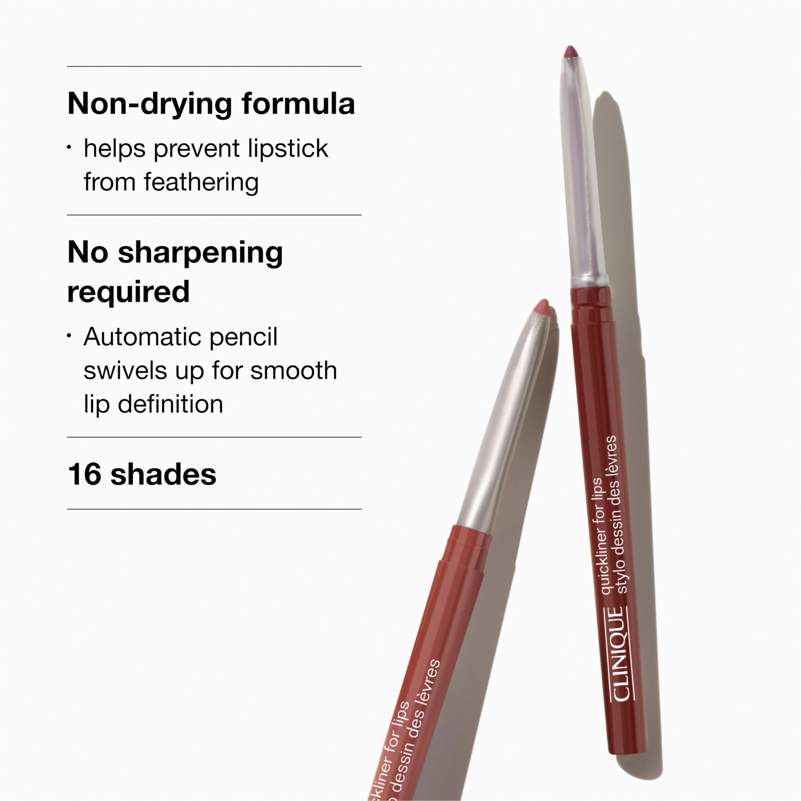Clinique Quickliner For Lips dot-dash method enables precise lining.