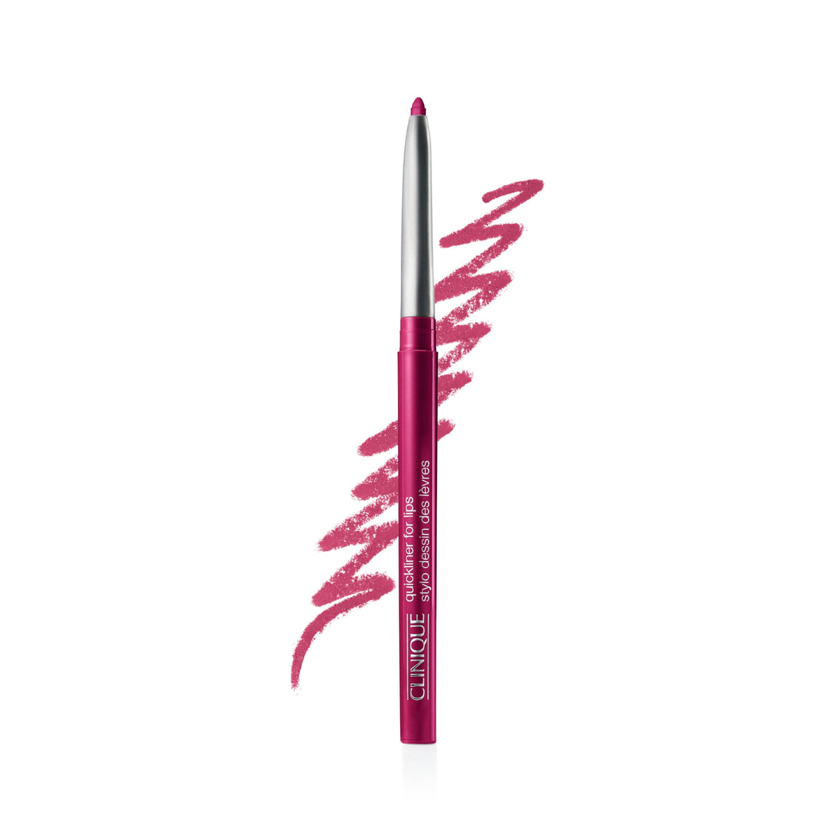 Clinique Quickliner Lip Liner Crushed Berry pencil swatch for precise lip definition.