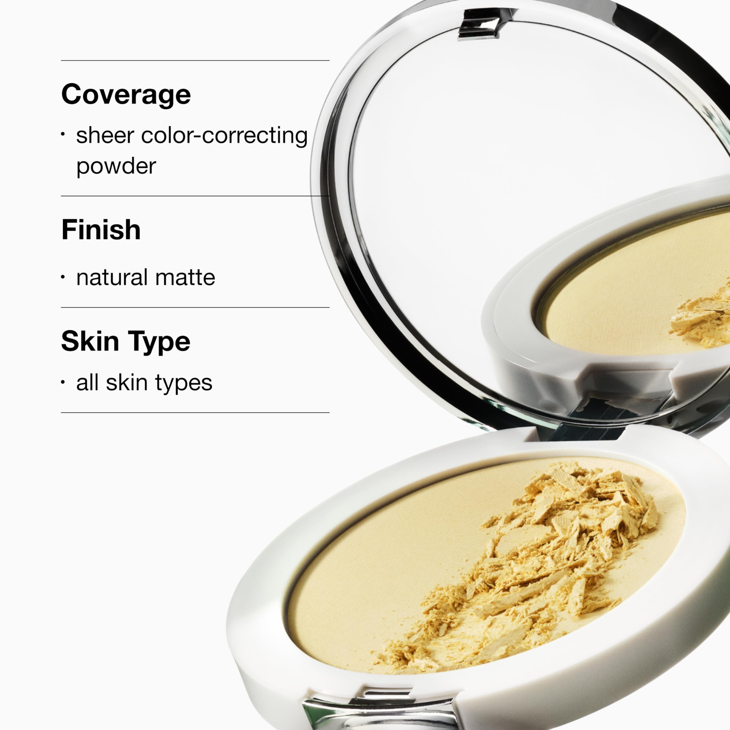 Color-correcting pigments neutralizing red tones on rosacea-prone skin