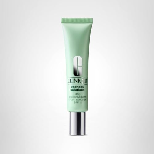 Lifestyle shot of Clinique Redness Solutions base used under makeup for a smoother complexion.