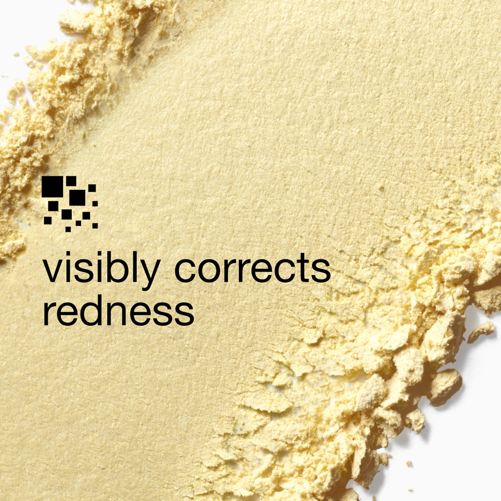 Rosacea-friendly powder applied on skin for daily redness management