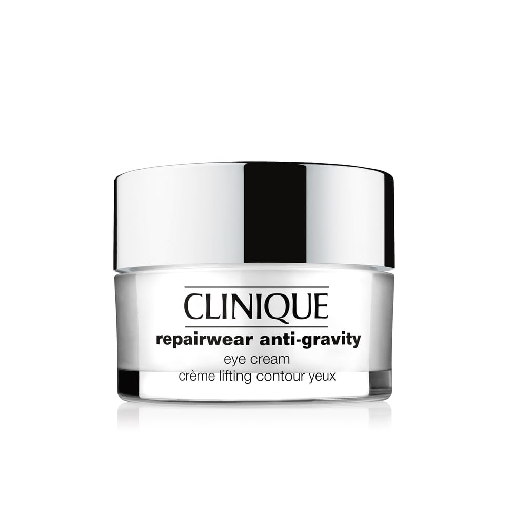 Clinique Repairwear Eye Cream jar close-up showing rich hydration for delicate eye area.