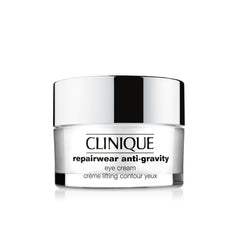 Clinique Repairwear Eye Cream jar close-up showing rich hydration for delicate eye area.