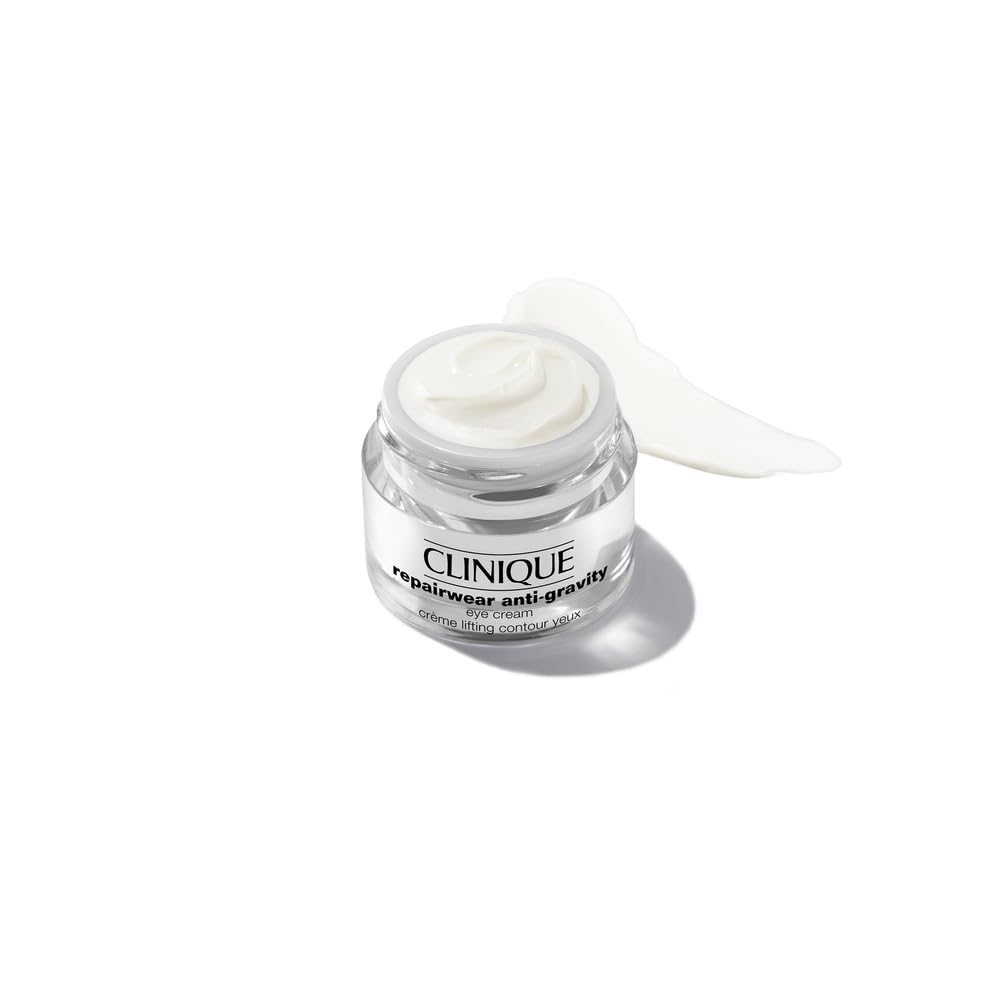 Clinique Repairwear Eye Cream packaging display highlighting travel-size convenience.
