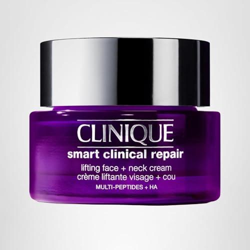 Neck area demo with Clinique Smart Clinical Repair showing reduced crepiness