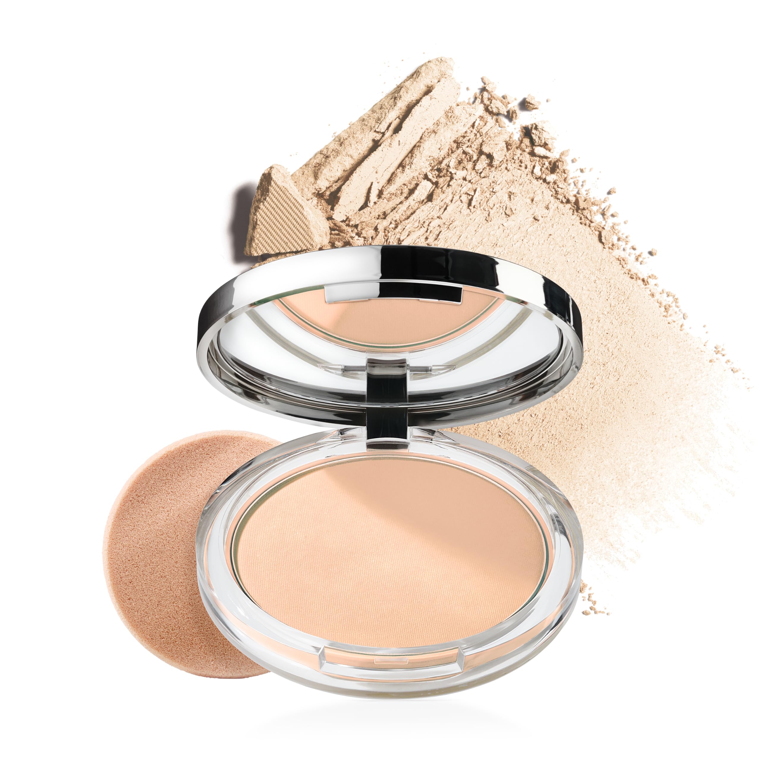 Clinique Stay-Matte Sheer pressed powder compact for oil-free shine control.