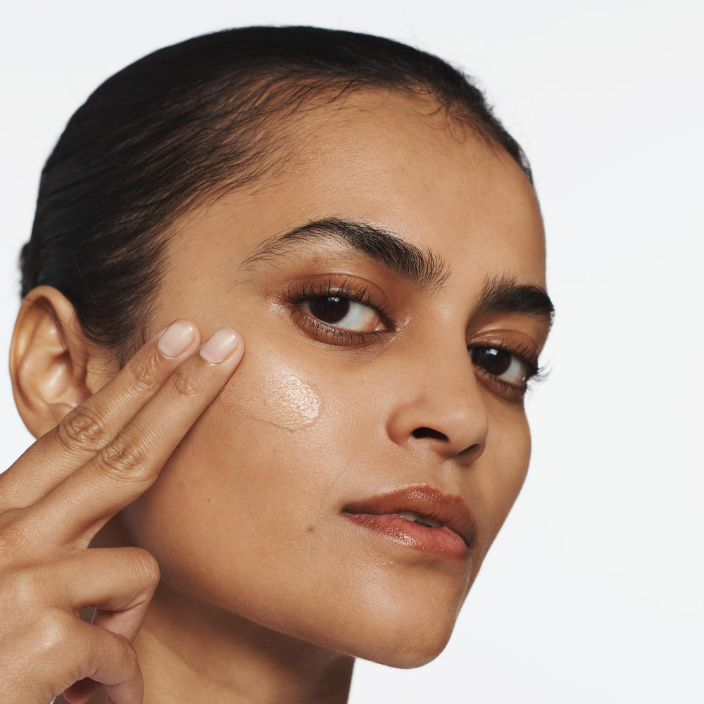 Clinique foundation being applied for a natural, balanced finish