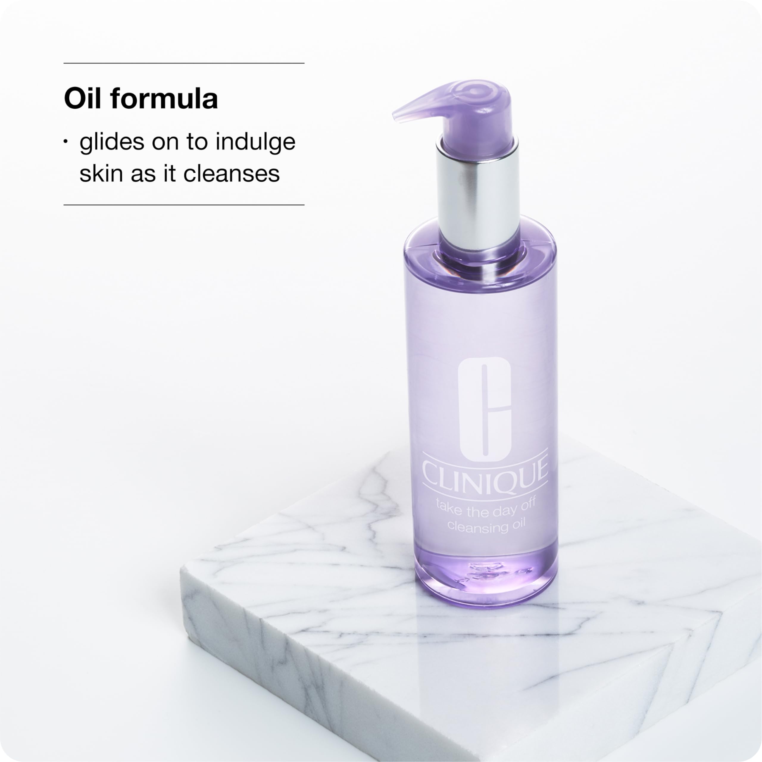 Clinique Take The Day Off cleansing oil texture on skin melts makeup smoothly.