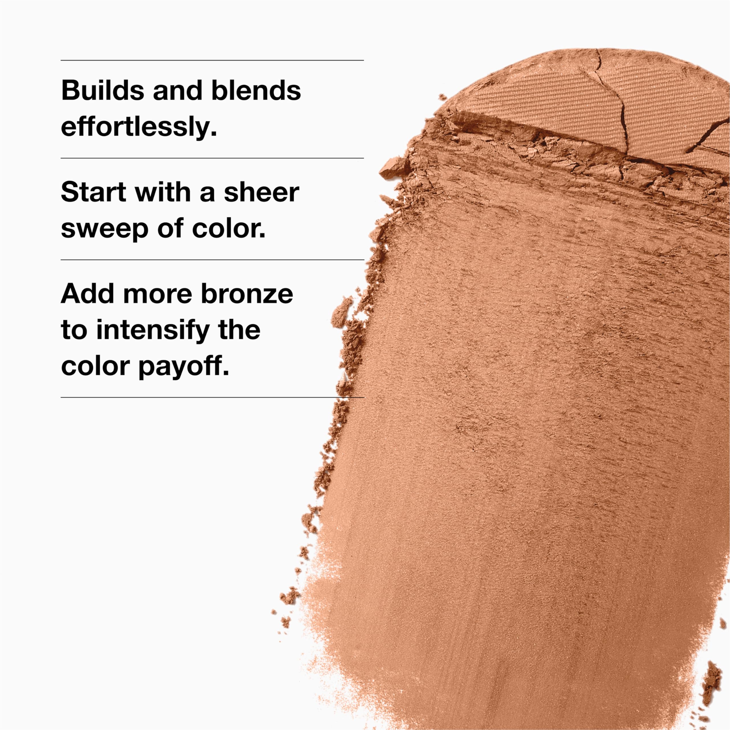 Applying Clinique True Bronze on cheeks for sun-kissed warmth