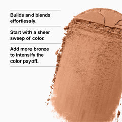 Applying Clinique True Bronze on cheeks for sun-kissed warmth