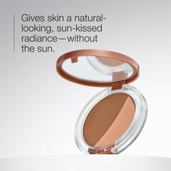 Swatch of Clinique True Bronze showing buildable color on skin