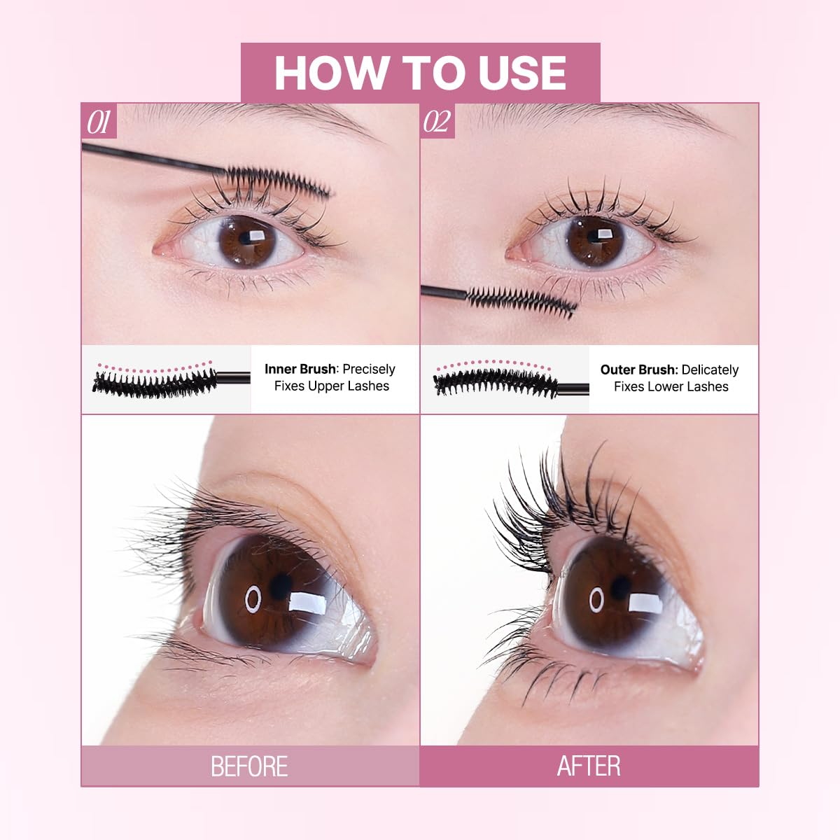 CLIO Kill Lash Superproof apta para ojos sensibles con fórmula hipoalergénica.