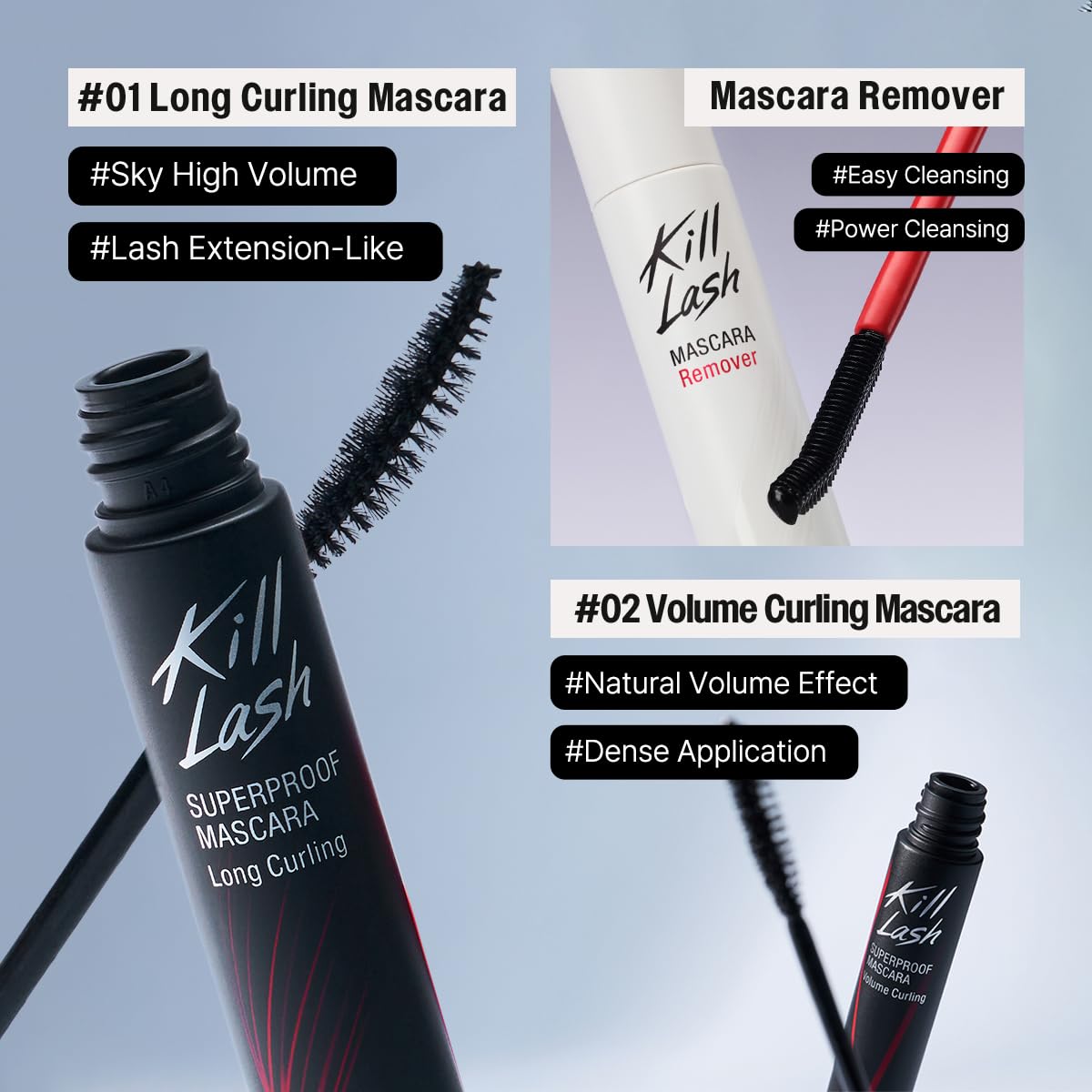 CLIO Kill Lash Superproof remover packaging enables quick, gentle cleanup.