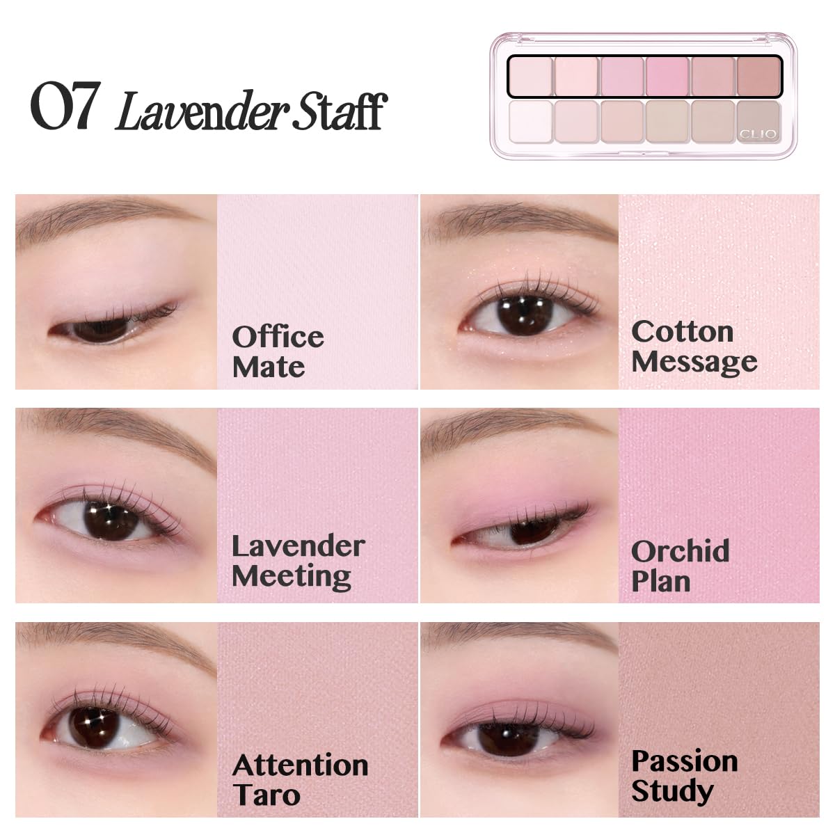 CLIO Pro Eye Palette Air features multi-use shades for crease, liner, and inner corner