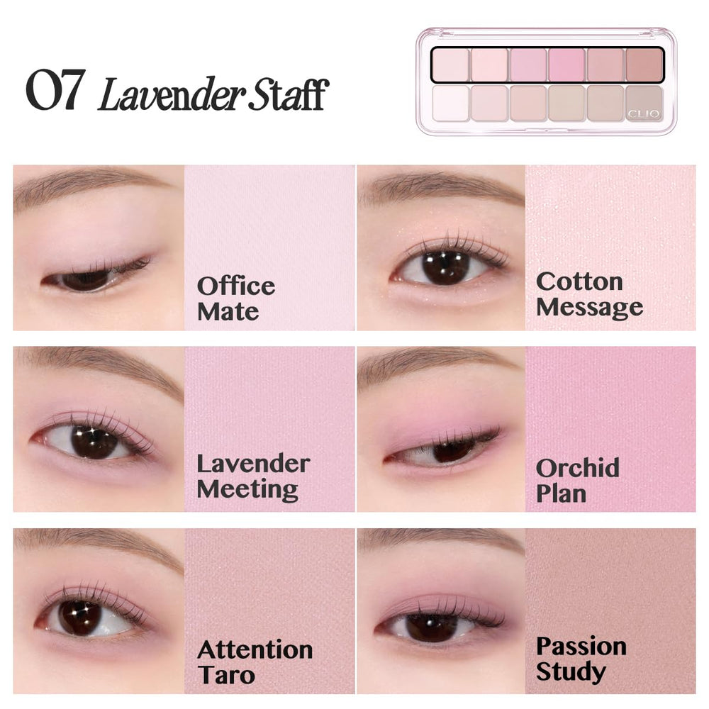 CLIO Pro Eye Palette Air features multi-use shades for crease, liner, and inner corner