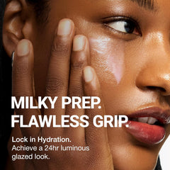 CLIO Glazing Milky Essence texture close-up showing milky hydration and barrier support