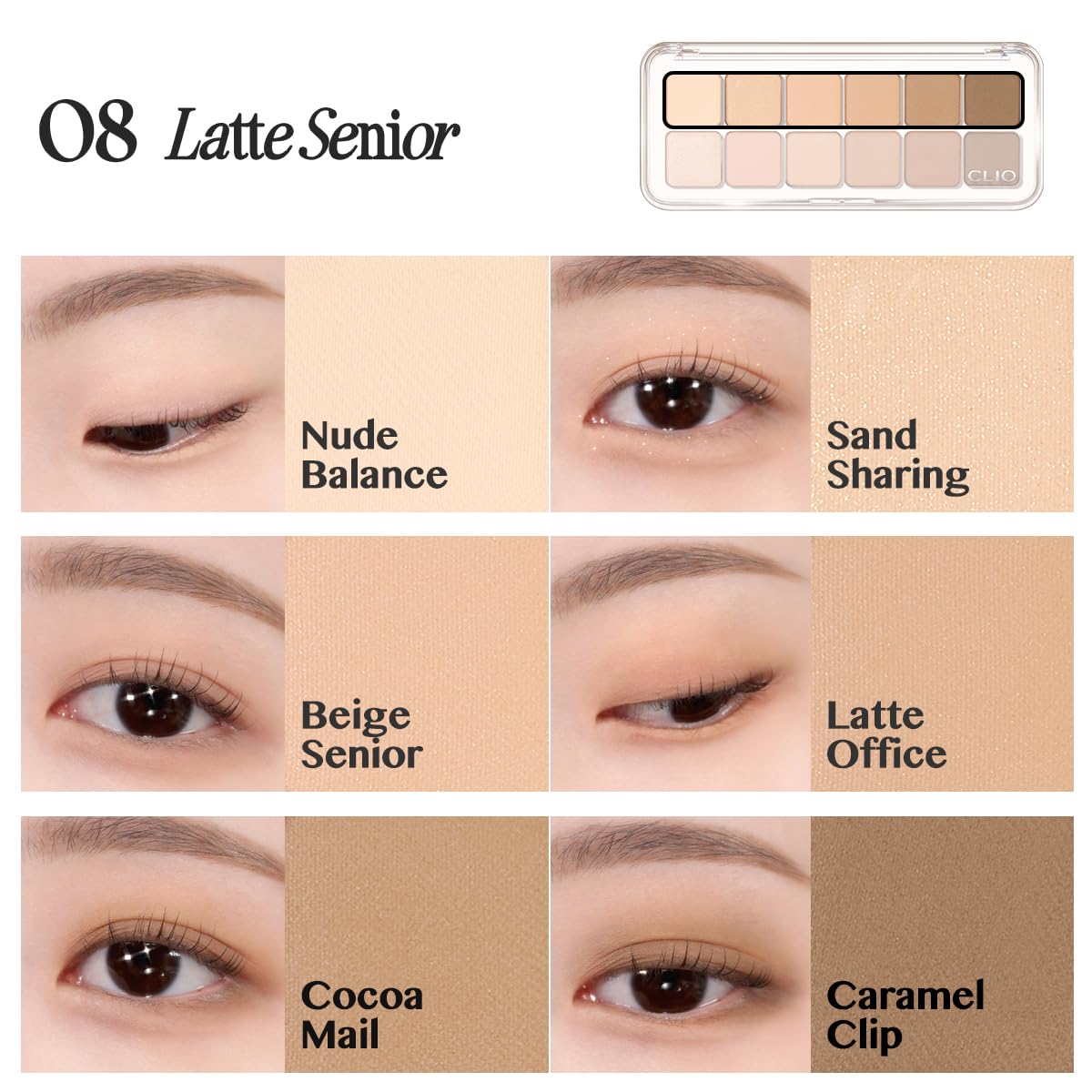 CLIO PROFESSIONAL Pro Eye Palette Air compact case for easy portability.