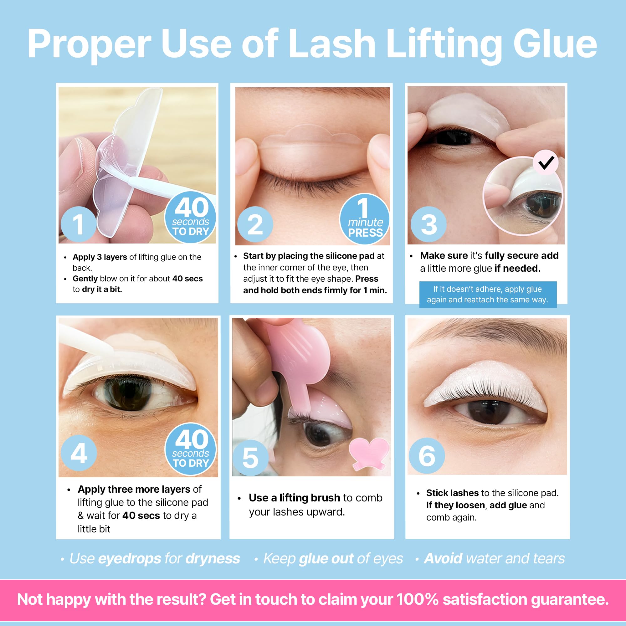 CLIONE PRIME lash lift kit components for easy DIY perming