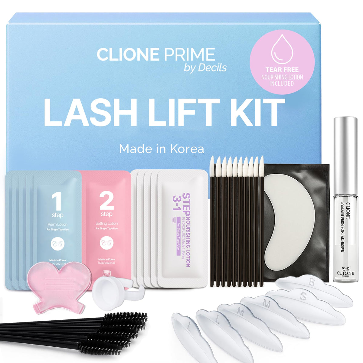 CLIONE PRIME lash lift sachets for hygienic at-home application and minimal waste