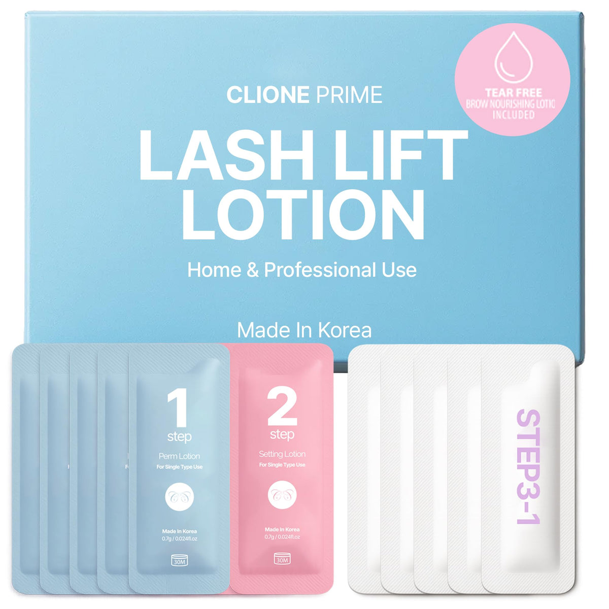 CLIONE PRIME loción para pestanas levantamiento en sachet individual para higiene y precisión