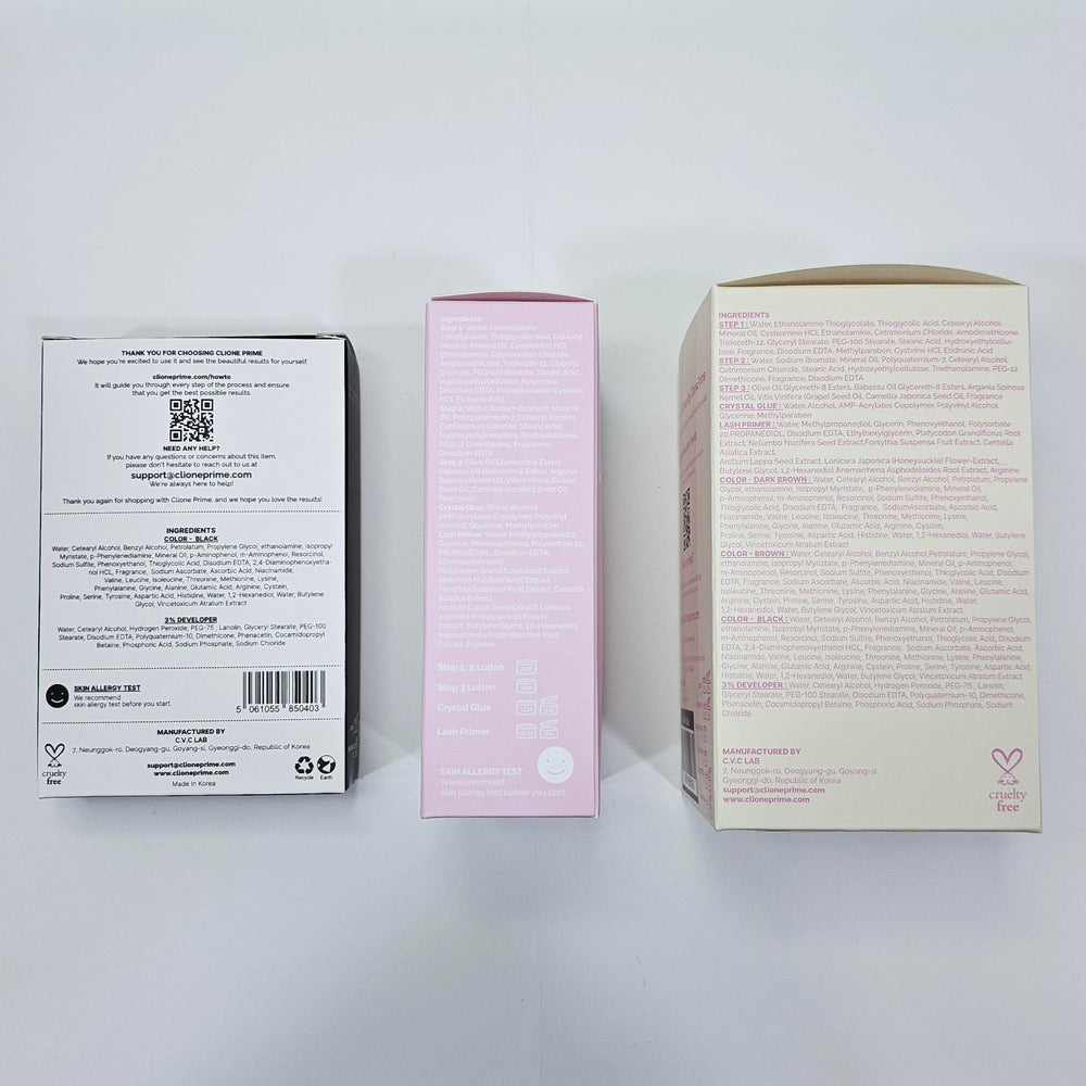 CLIONE PRIME packaging box and included accessories.