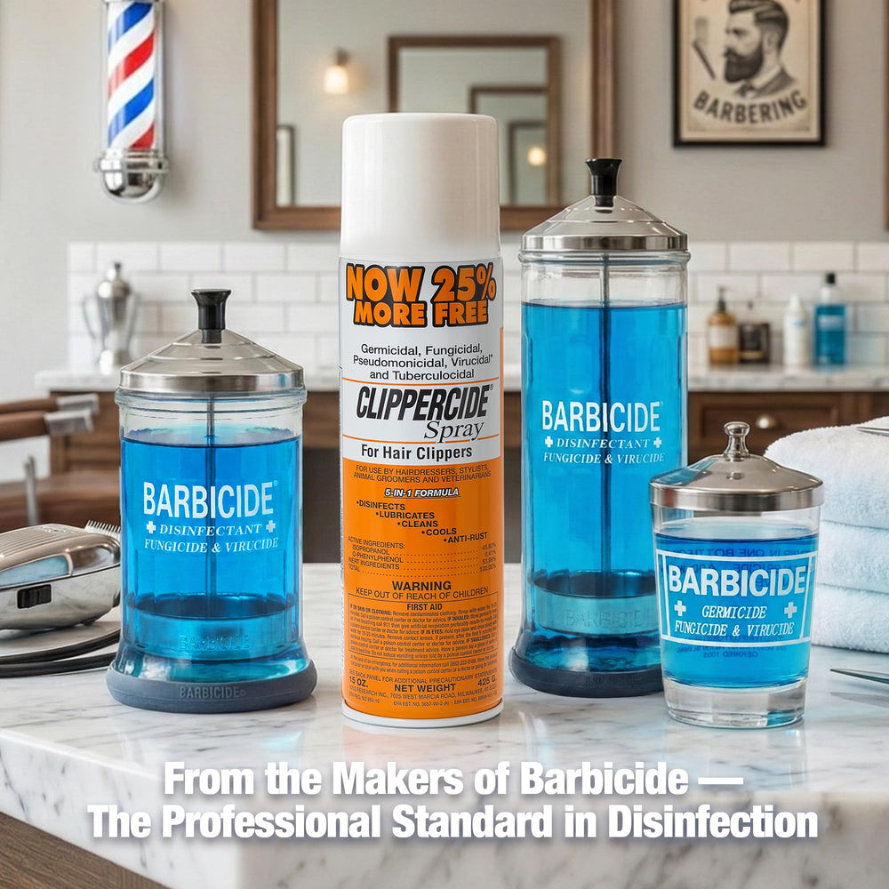 Clippercide professional grooming spray supports tool maintenance for pros.
