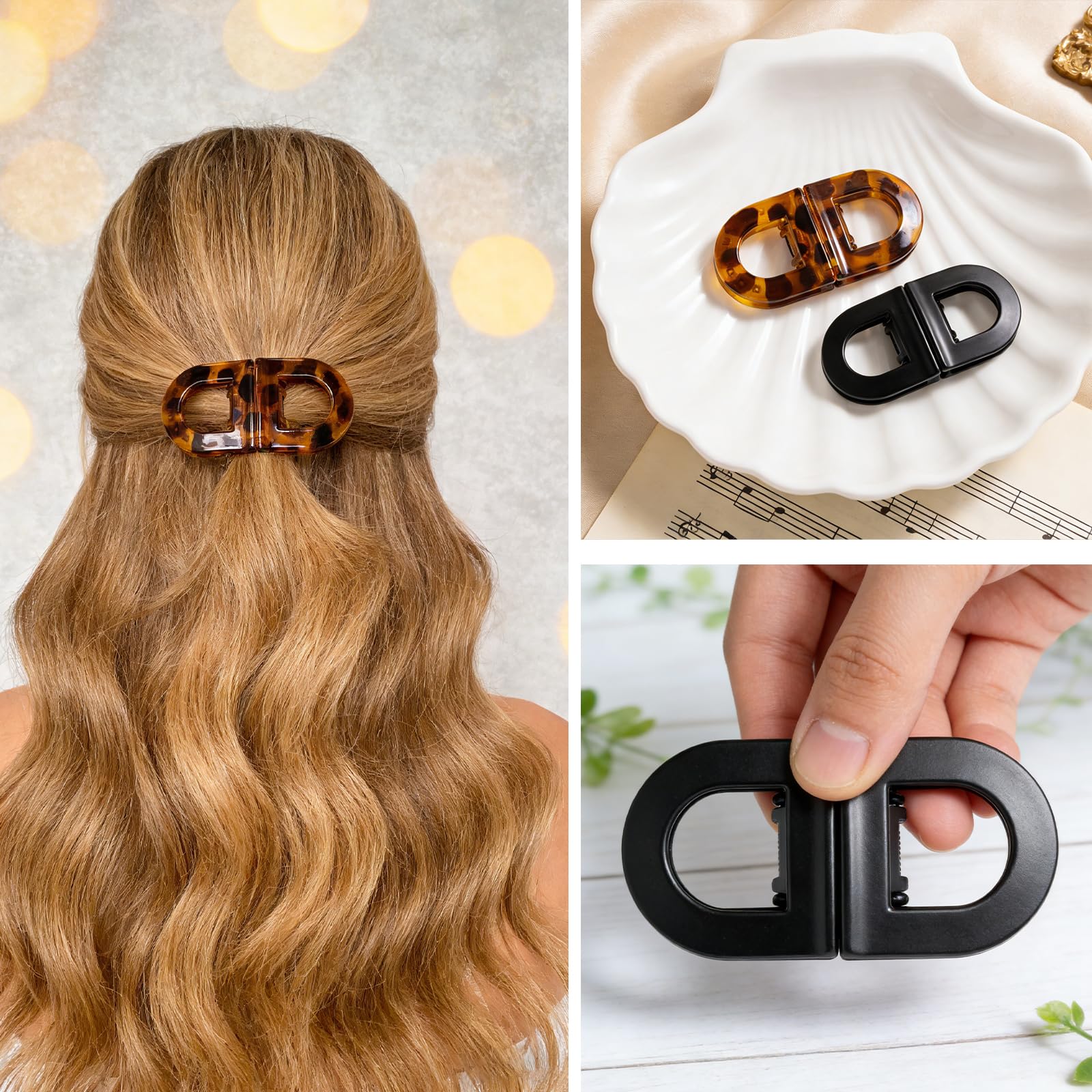 Clips magnéticos para cabello con diseño 2 en 1 para peinados rápidos.