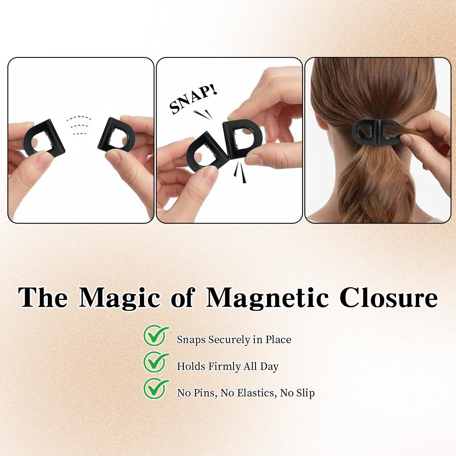 Clips magnéticos para cabello, ligero y portátil para llevar