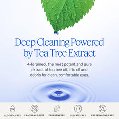 Cliradex Towelettes wipe around eyelashes to remove debris.