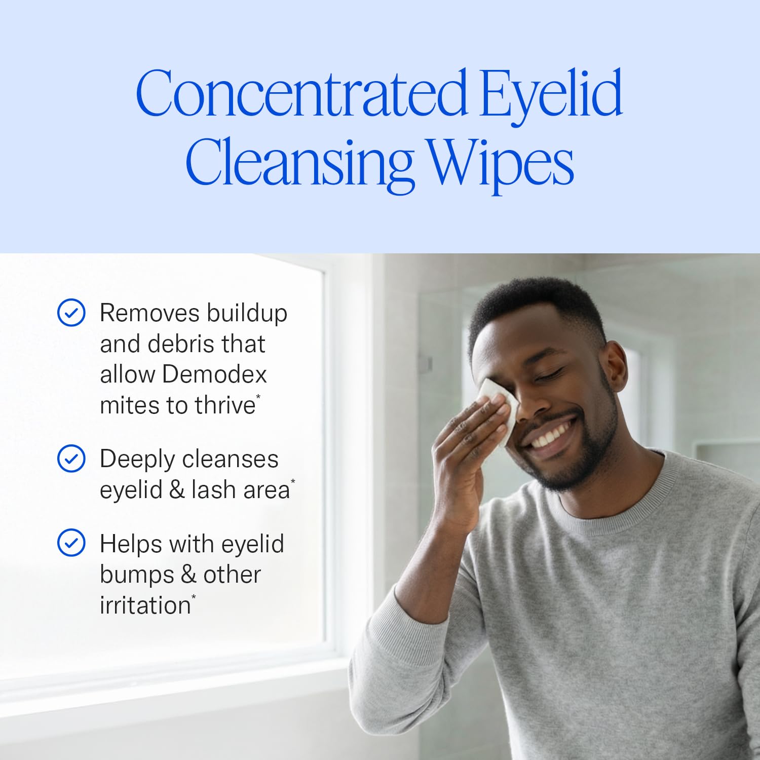 Close-up of Cliradex Towelettes with tea tree oil emphasizes pure cleansing.