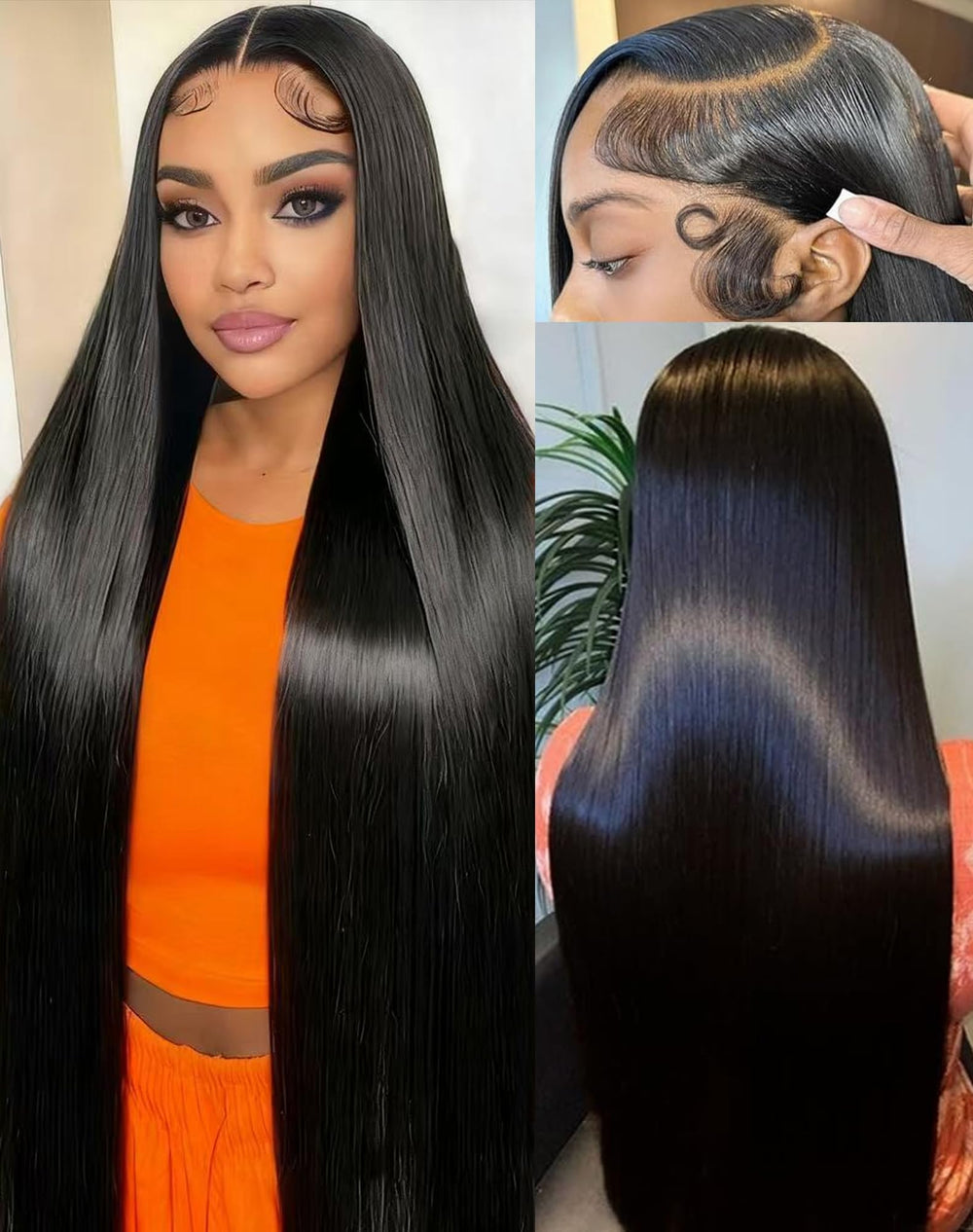 Cllok 30-inch straight wig front view with natural hairline for versatile styling.