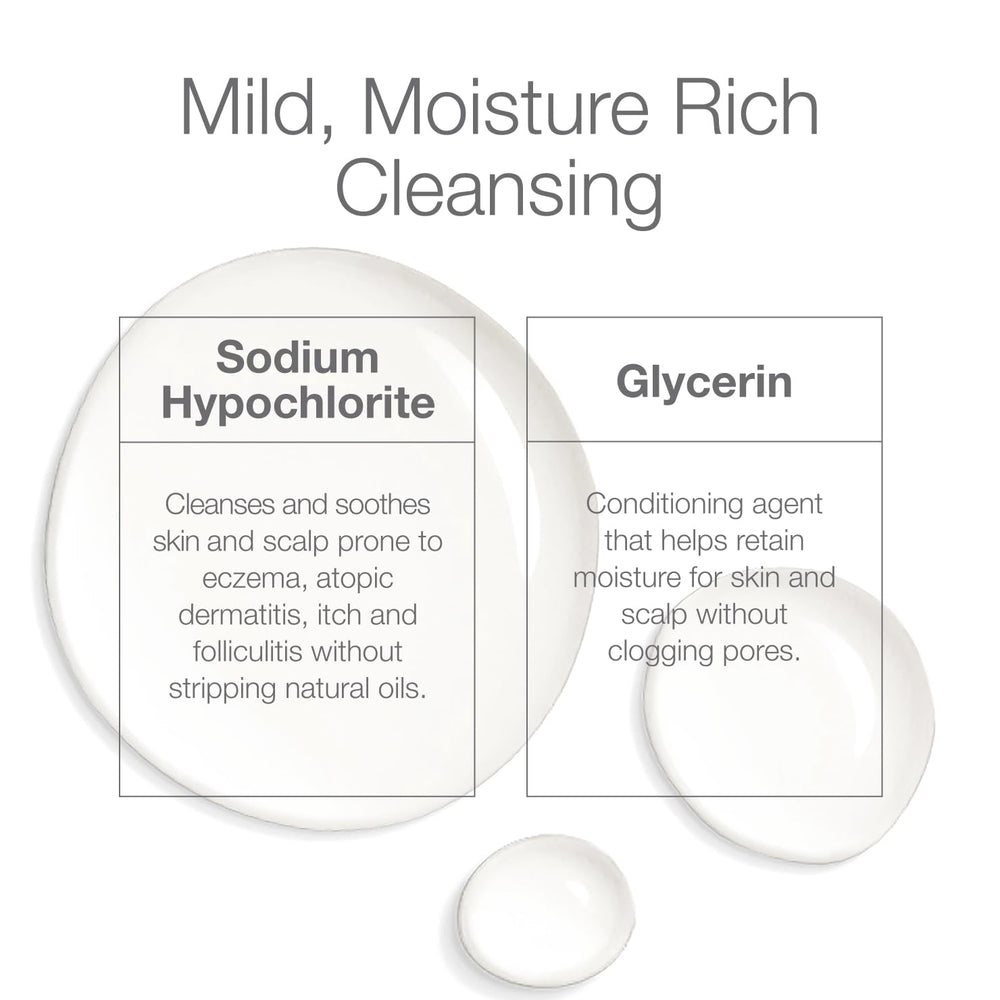 CLn 2-in-1 Gentle Wash application on scalp and skin for gentle cleansing